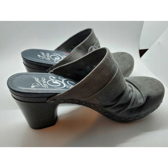 Dansko Gray Suede Mules with Strap - Picture 4 of 9